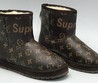 Женские кожаные сапоги Louis Vuitton Supreme коричневые