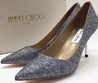 Женские туфли лодочки Jimmy Choo серые с блестками