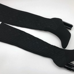 Женские ботфорты из текстиля Louis Vuitton Silhouette черные