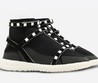 Женские текстильные кроссовки Valentino Garavani Rockstud черные с ремешками