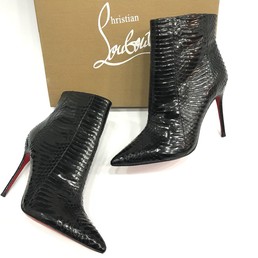 Женские ботильоны Christian Louboutin черные из кожи питона