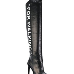 Женские сапоги по колено Off White черные