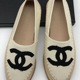 Женские кожаные эспадрильи Chanel Cruise белые