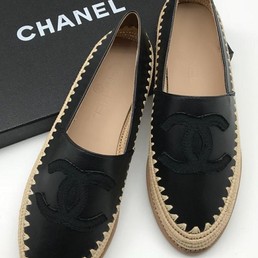 Женские кожаные эспадрильи Chanel Cruise черные