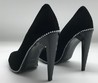Женские замшевые туфли Saint Laurent черные