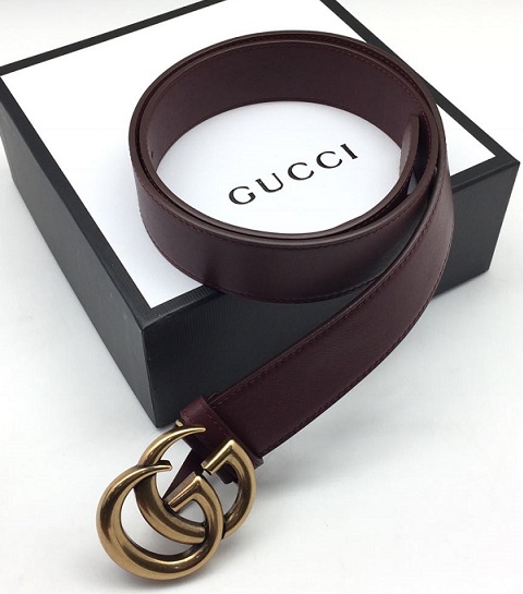 Женский ремень Gucci бордовый.