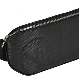 Сумка на пояс Louis Vuitton Supreme черная мужская