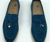 Женские лоферы Loro Piana замшевые синие