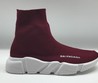 Кроссовки Balenciaga Speed Trainer бордовые на белой подошве