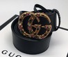 Женский ремень Gucci кожаный украшенный камнями