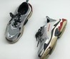 Женские кроссовки Balenciaga Triple S кожаные серебристые