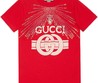 Женская футболка Gucci красная с логотипом