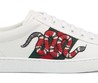 Мужские кожаные кроссовки со змеей Gucci Ace белые