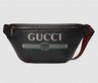 Сумка на пояс Gucci черная с принтом