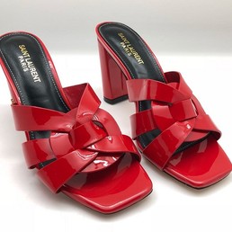 Кожаные сабо Yves Saint Laurent красные