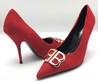 Туфли Balenciaga Velvet BB красные
