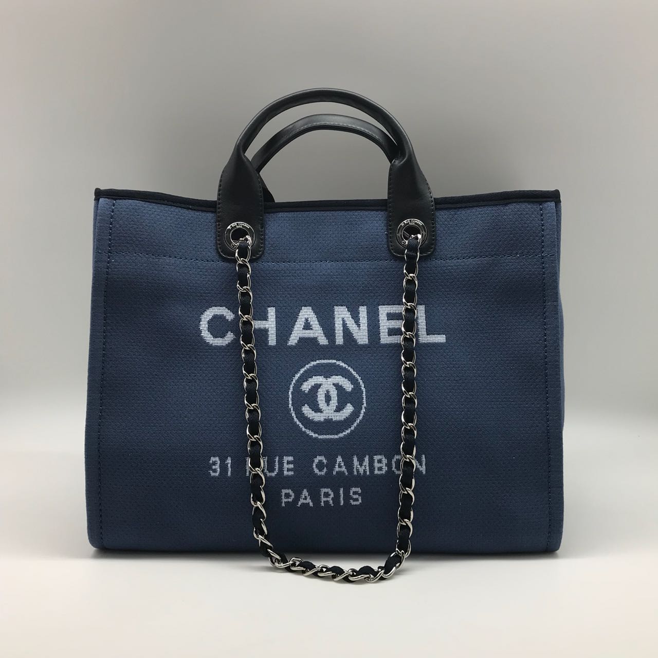 Шанель сумка синяя шопер