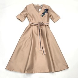 Платье Christian Dior бежевое с поясом