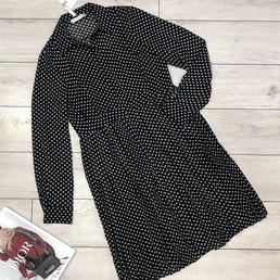 Платье Christian Dior в горох черное
