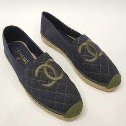 Женские эспадрильи Chanel синие текстиль