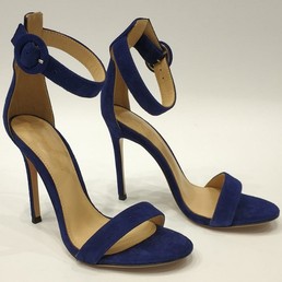 Замшевые босоножки Gianvito Rossi Iridium синие