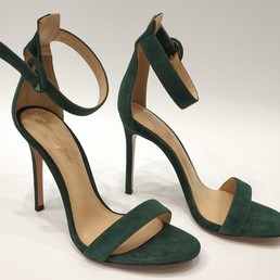 Замшевые босоножки Gianvito Rossi Iridium зеленые