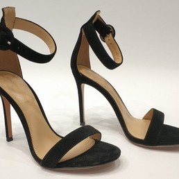 Замшевые босоножки Gianvito Rossi Iridium черные