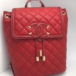 Кожаный рюкзак Chanel красный