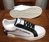 Мужские кожаные кроссовки Dolce&Gabbana белые с принтом