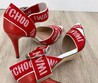 Женские туфли Jimmy Choo красные с белым