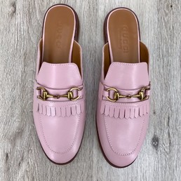 Кожаные мюли Gucci розовые