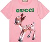 Женская футболка Gucci Bambi розовая