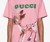 Женская футболка Gucci Bambi розовая