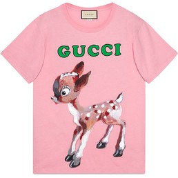 Женская футболка Gucci Bambi розовая