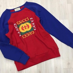 Женская толстовка Gucci красная с принтом