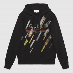 Толстовка женская Gucci черная с принтом