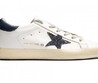 Кеды Golden Goose Superstar белые комбинированные с черной звездой из блесток