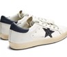 Кеды Golden Goose Superstar белые комбинированные с черной звездой из блесток