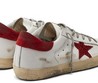 Кеды Golden Goose Superstar белые с красной звездой