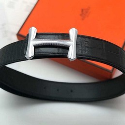 Мужской кожаный ремень Hermes из кожи крокодила