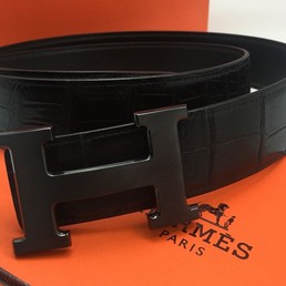 Мужской ремень Hermes из кожи крокодила