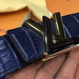 Мужской ремень Louis Vuitton из кожи крокодила