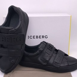 Мужские кроссовки Iceberg черные на липучках