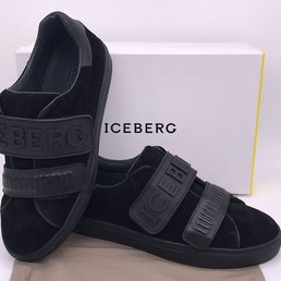 Замшевые кроссовки на липучках Iceberg черные
