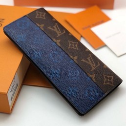 Бумажник Louis Vuitton канва серый с синим