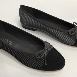 Балетки Chanel Cruise текстиль серые