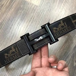 Мужской ремень Hermes коричневый кожаный