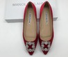 Балетки Manolo Blahnik Hangisiflat красные