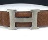 Мужской коричневый ремень Hermes кожаный