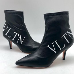 Ботильоны Valentino Garavani Rockstud черные кожаные